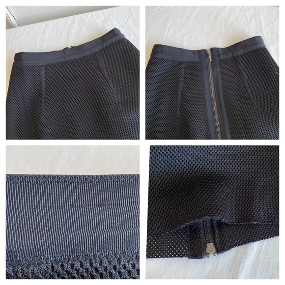 Witchery Black Mesh Scuba Pencil 2 Way Zip Skirt - Picture 9 of 9